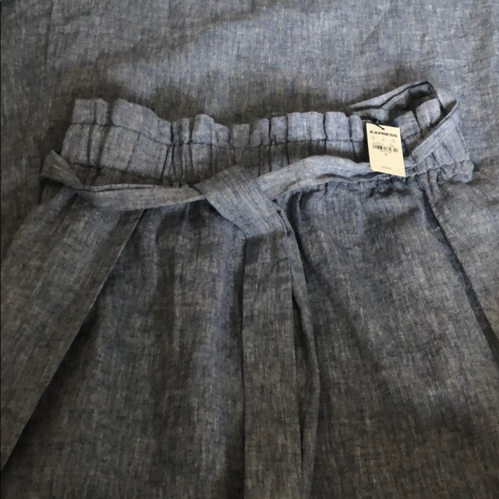 Chambray blue long skirt.